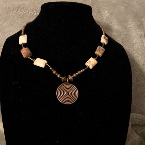 Copper & Agate Artisan Necklace - Picture 1 of 6